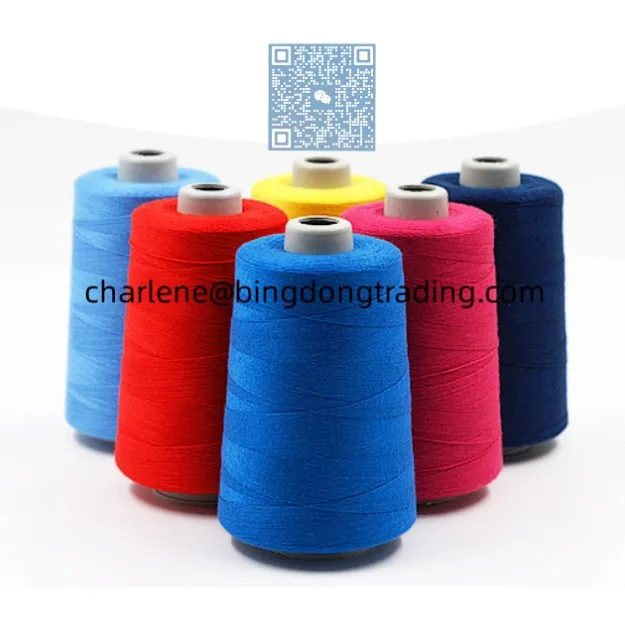 Sewing Thread 30/2 30/3 5000y/cone 100% Spun Polyester 100% Polyester Thread Color:320 Made in China Customize Color Dyed S/Z