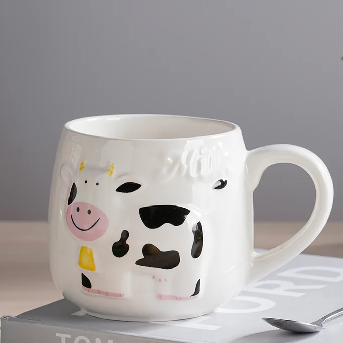 Очаровательная керамическая корова кофейная кружка для животных чайные чашки чашка завтрака
