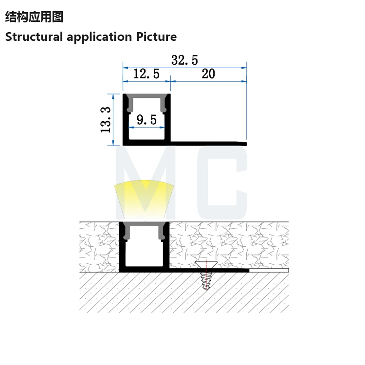 Alloy Spring Ceiling Recessed Aluminum Profile Led Strip Light,Flush Mount Channel Led Lights Led Profile