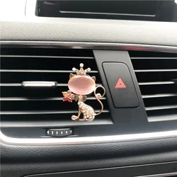 Cute Crown Jewel Fox Car Inter Decoration Air Freshener Aromatherapy Vent Clip Luxury Custom