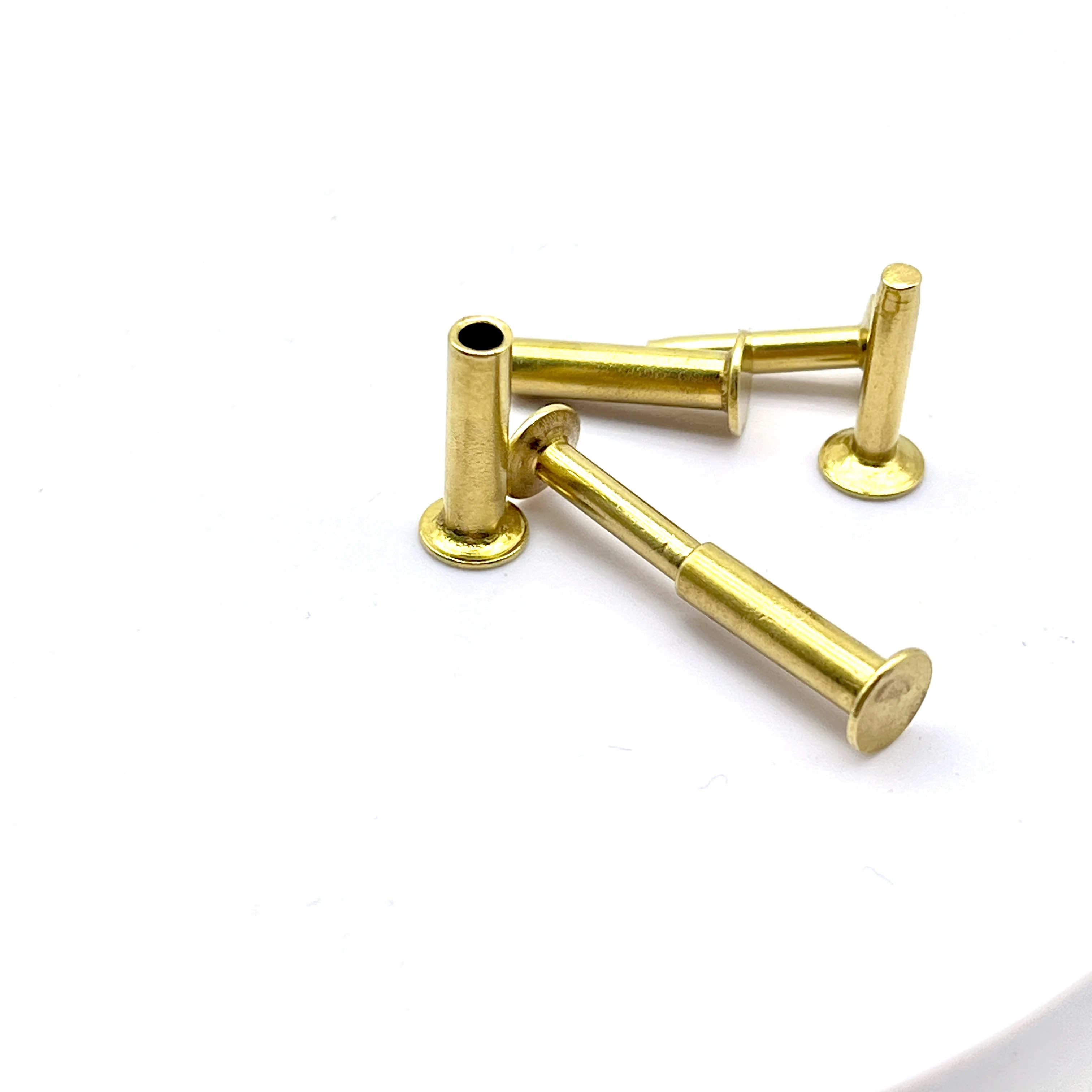 Factory Price Decorative   Nail Rivet Bolt m3*16 /m4*16   sus 304   brass  solid  rivets for  Leather