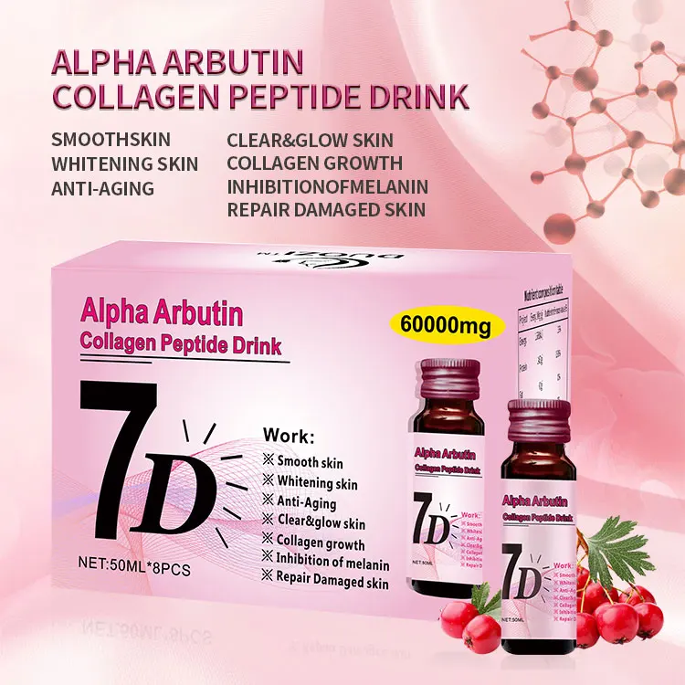 OEM alpha arbutin drink skin whitening brightening alpha arbutin collagen anti aging collagen drink liquid collagen drink