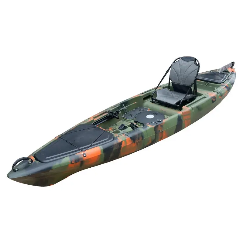 custom green 1 person fishing kayak wholesale summer outdoor sea orange 13ft Sit On Top kayak BOK-002