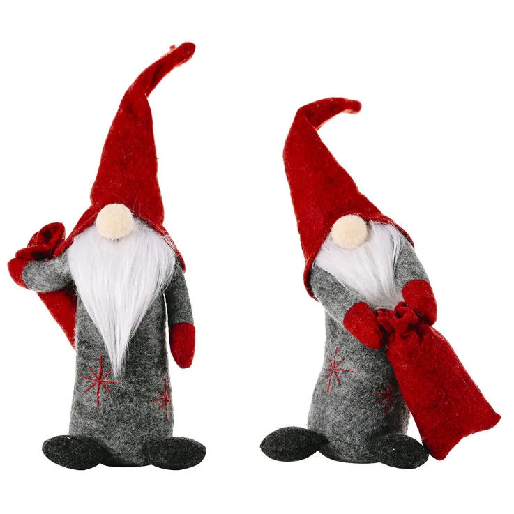 
merry christmas santa doll Straight red hat gift bag rag doll custom christmas decorations home 