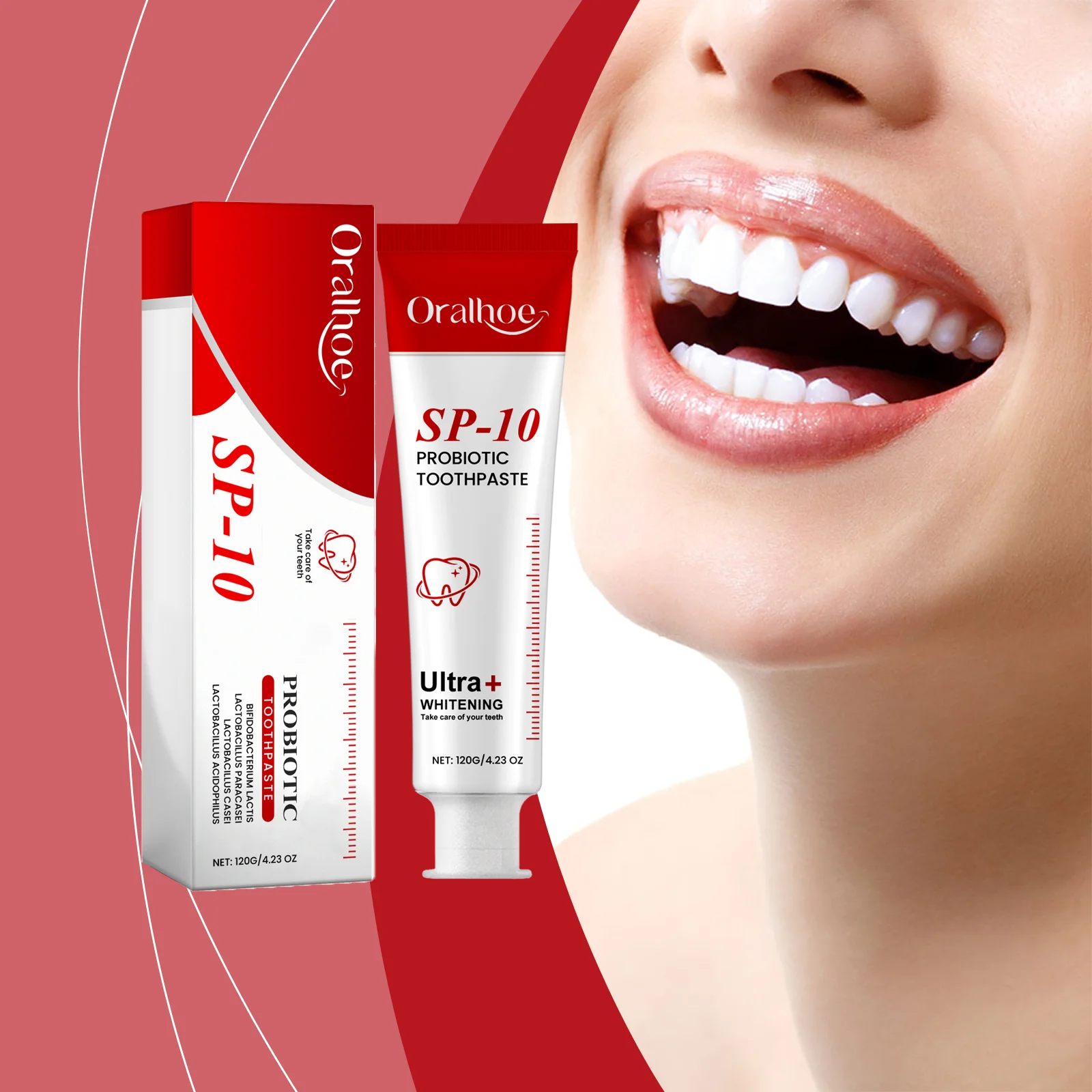 Oralhoe SP10 probiotics whitening stain removal toothpaste to improve bad breath yellow teeth men and women wholesale price 120g