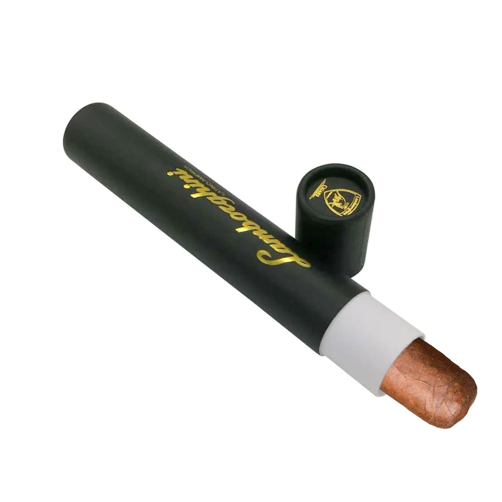Unique Single humidor paper cardboard tube packaging empty cigar box with golden brand logo printing