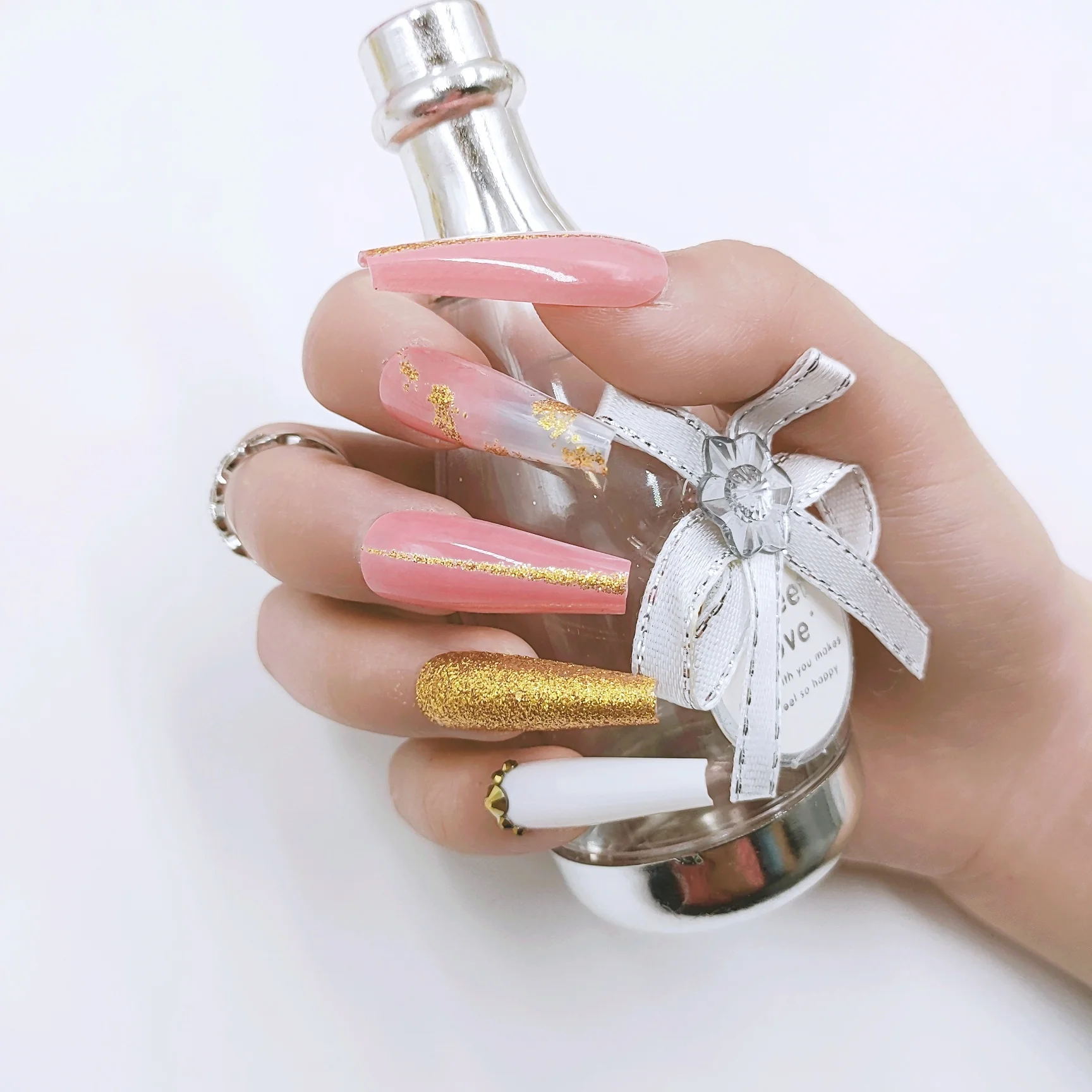 Artificial Nails Private Label Long Ballerina Coffin 30Pcs Fake Press on Nails for Women with Custom Packaging