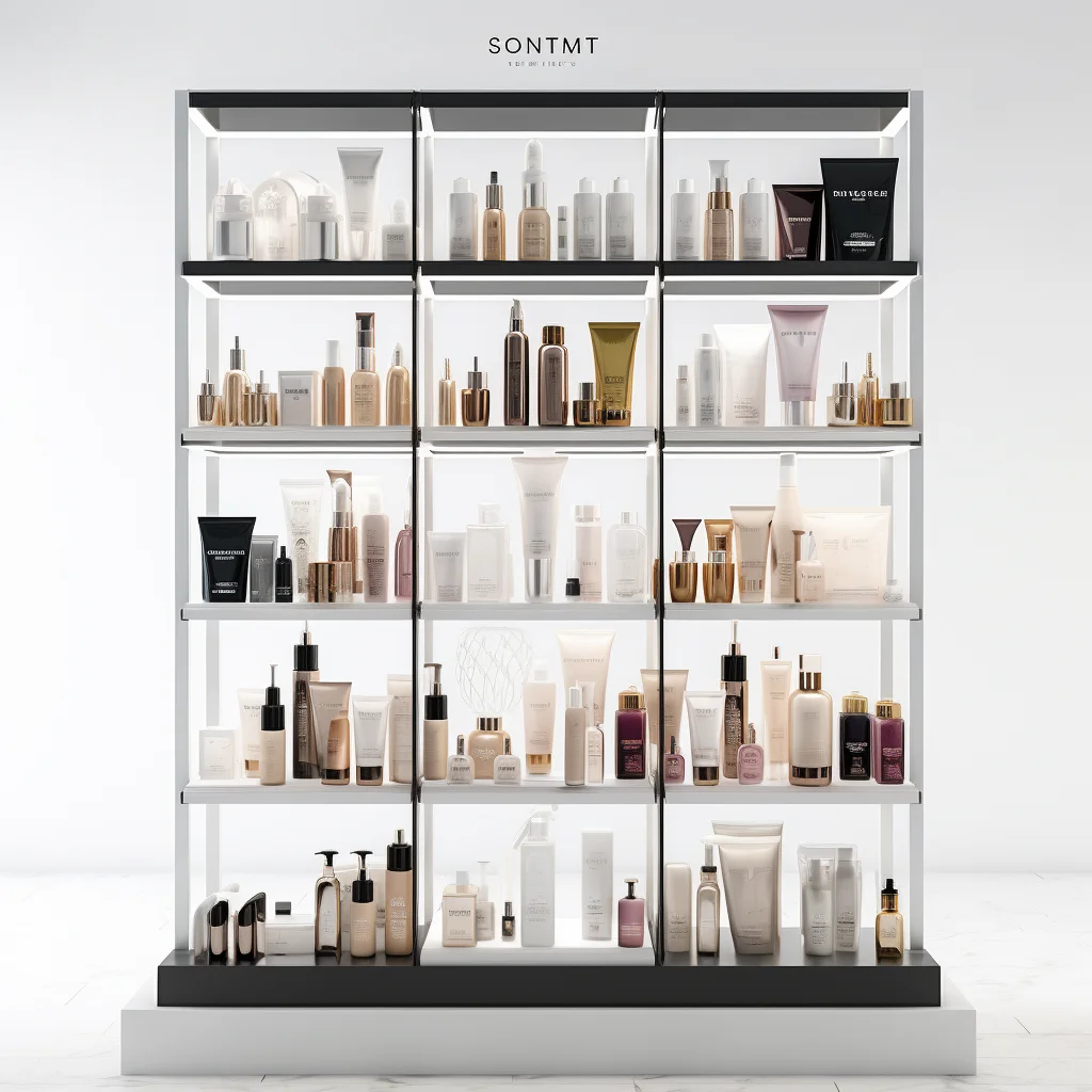 Modern Design Customized Retail Shop Cosmetic Rack Makeup Display Stand for Store