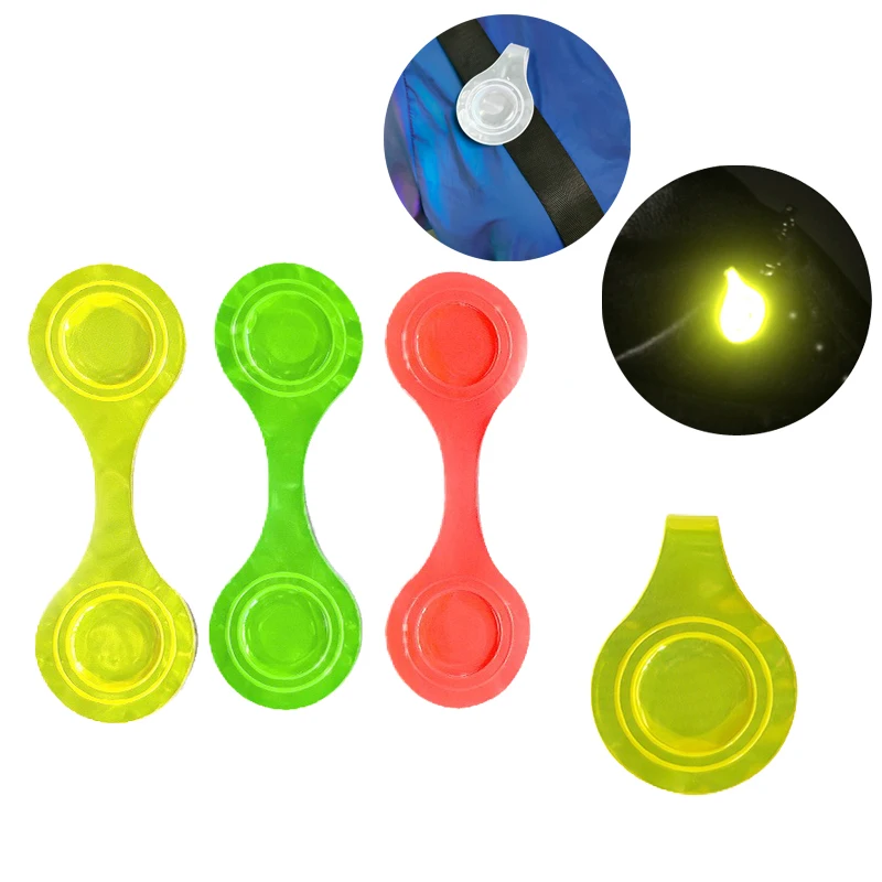 high visible hi viz pvc light reflective clip on bag belt magnet button reflector for night outdoor bicycle runner worker safety