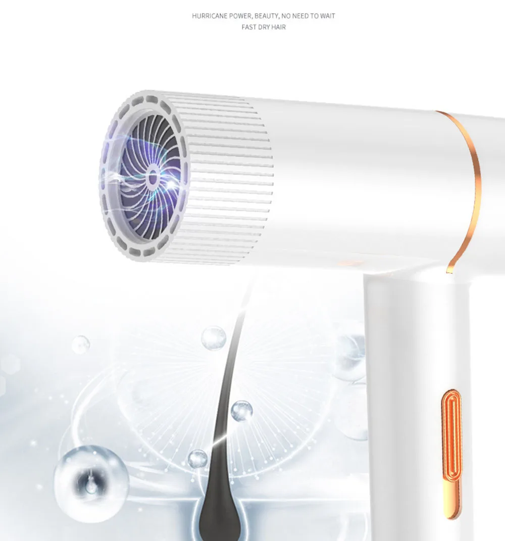 Super Hair Dryer Set, Leafless Negative Ion Dryer Hair Quick Dry Blower Hair High Speed Travel Blow Dryer/