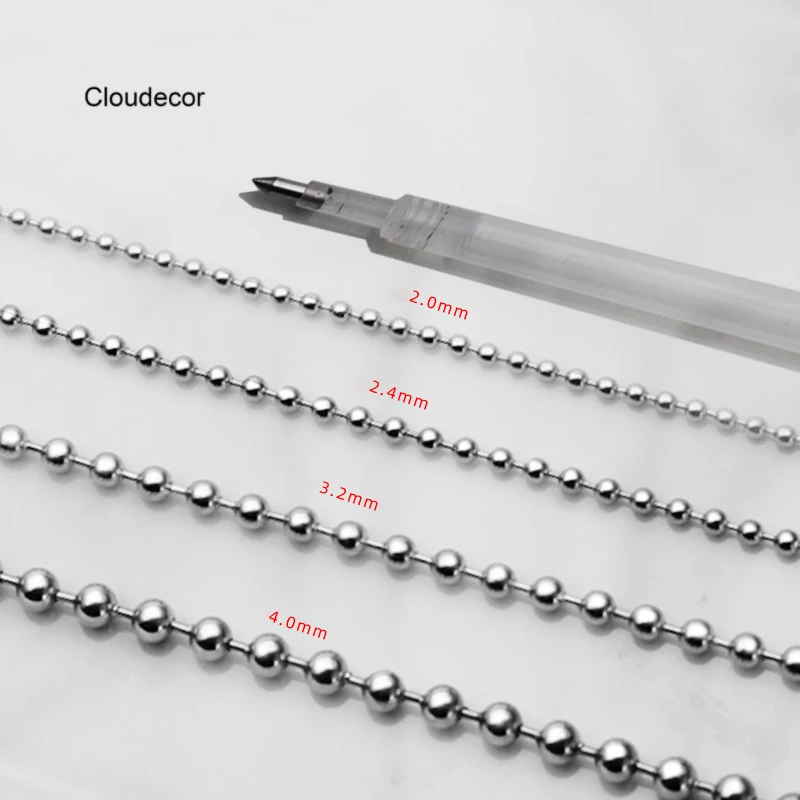 Ball Chain Necklace Stainless Steel Ball Chain For Making Necklace Small Bead Ball Chain 18 Inch Necklace DIY Silver