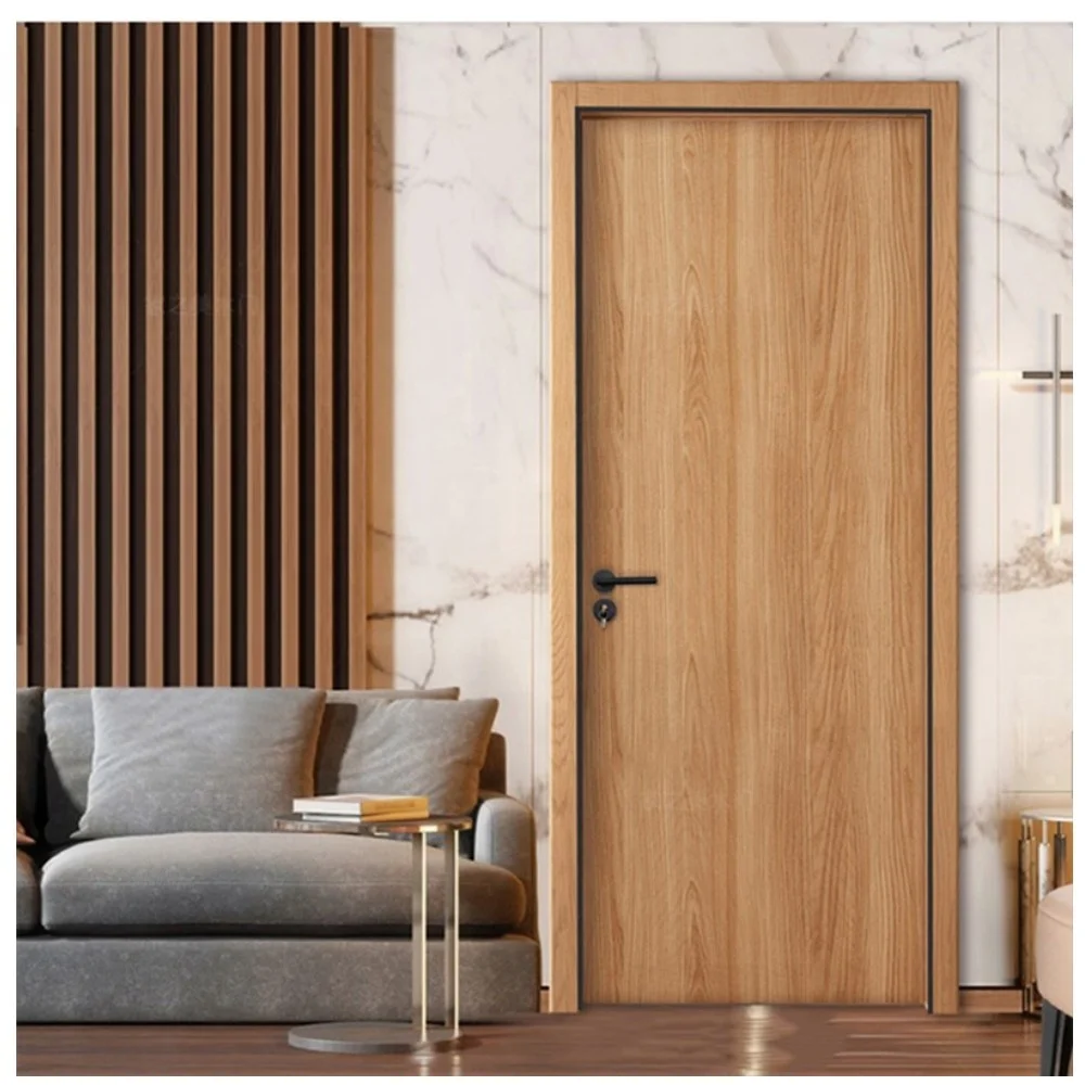 CBMmart Exterior And Interior Casement Doors  Smart  Lock Handle Lock  Security Door High Quality Painted  Wooden Door