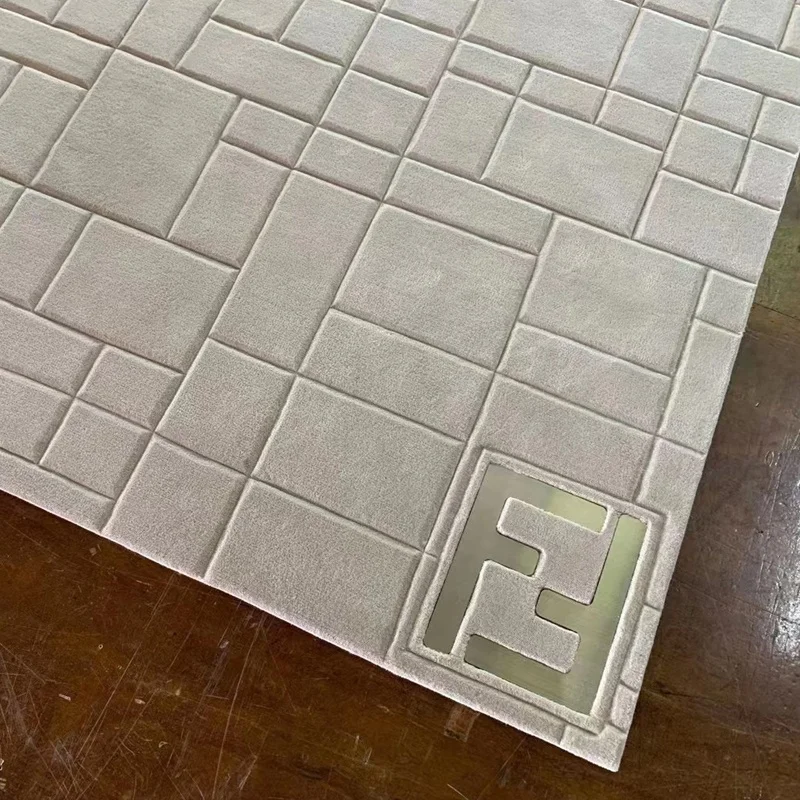 high quality hand made wool carpet with logo luxury carpet for living room area rug