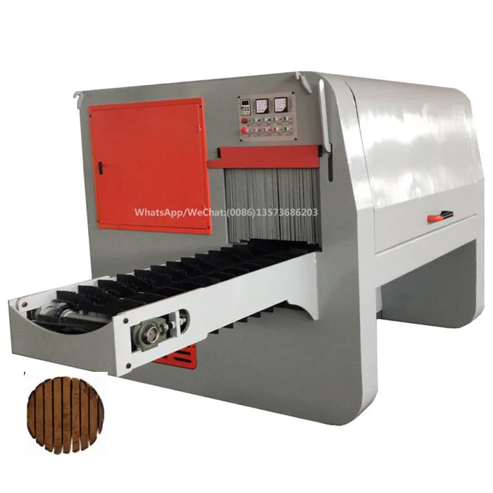 Rubber Wood Cutting Production Line /  Rip Saw With Multiple Blades Sawmill