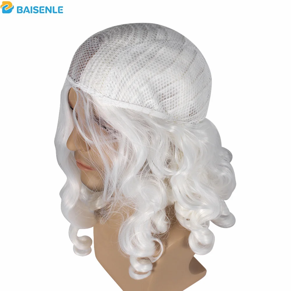 White Long Curly Hair Santa Claus Christmas Wig European And American Santa Claus Bearded Wig