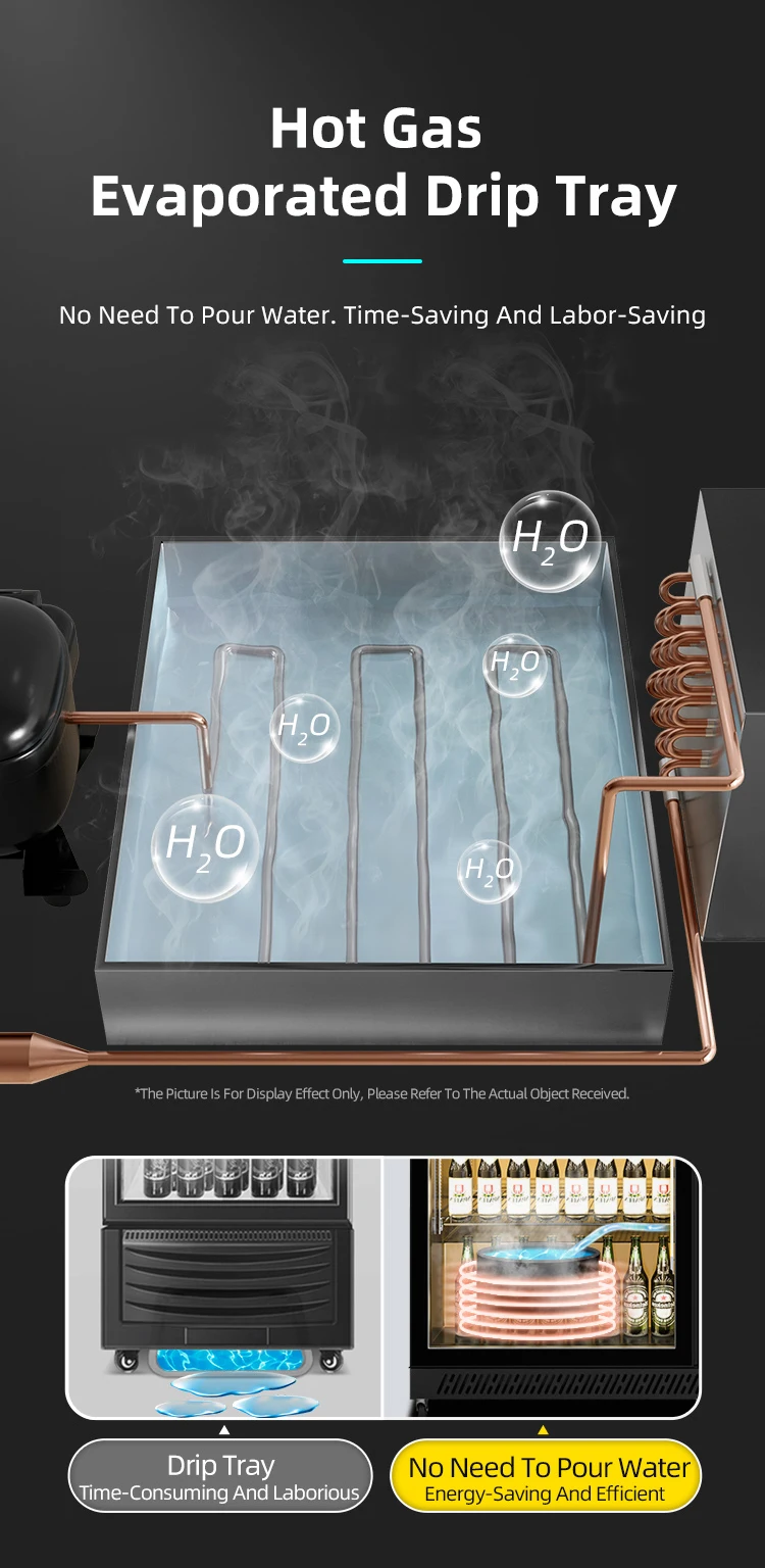 LD1880D Low Maintenance Fast Cooling Fridge Black White Color 1500L Three Door Display Freezer For Commercial Kitchens