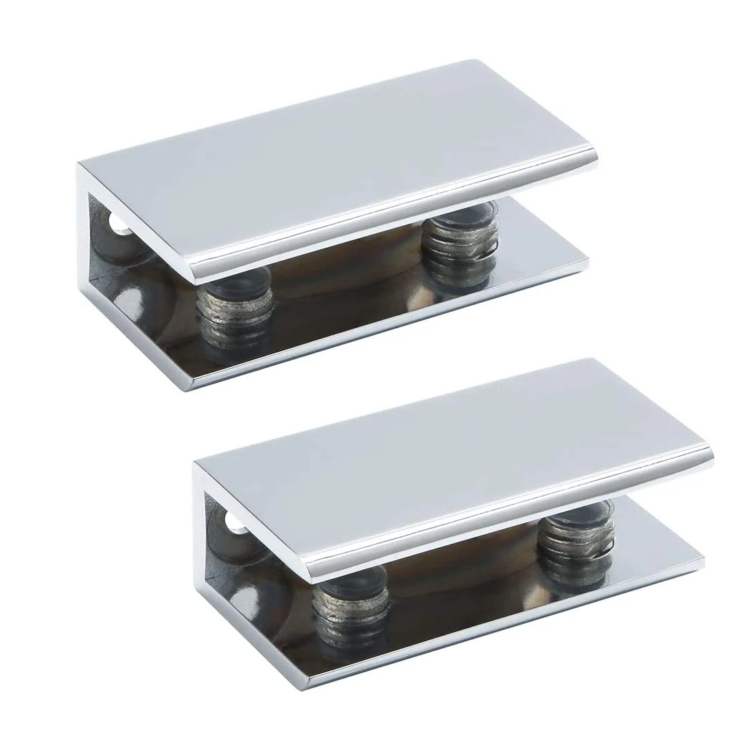 Factory Wholesale Glass Shelf Supports Brackets Screw Clamp Polished Chrome 6-8mm Shelves Holder Clip