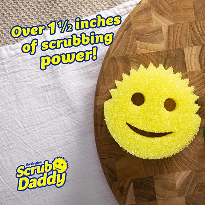 Reusable Sponges Daddy Scrub Soft in Warm Water Firm in Cold Deep Deep Cleaning Kitchen and Bathroom Multi-use  Dishwasher Safe