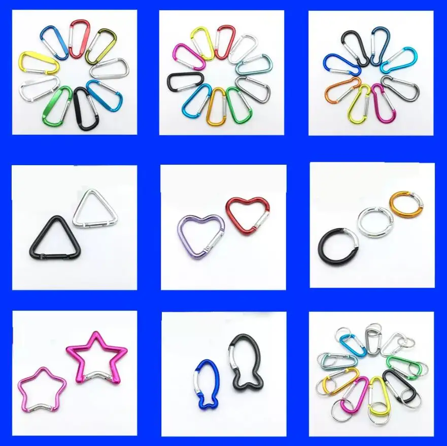 Custom bulk oval spring snap hook climbing carabiner clip and hook aluminum o-hook