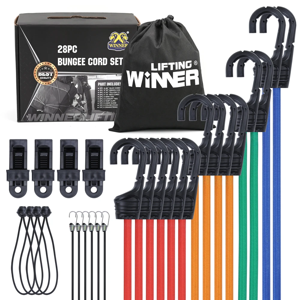 Natural Latex Bungee Shock Cords Klip  Heavy Duty Outdoor