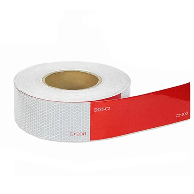 HCSP High Visibility PC/acrylic Red White Dot-c2 Reflective Safety Conspicuity Tape Reflector Stickers For Trailers Truck
