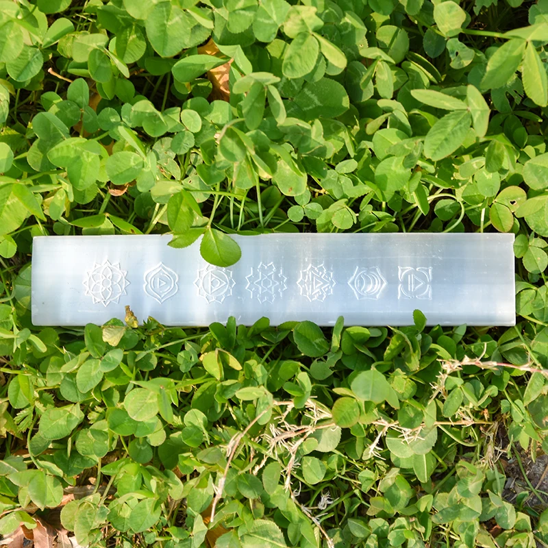 High Quality Feng Shui Crafts Crystal Slice Seven Chakra Slab Selenite Plate