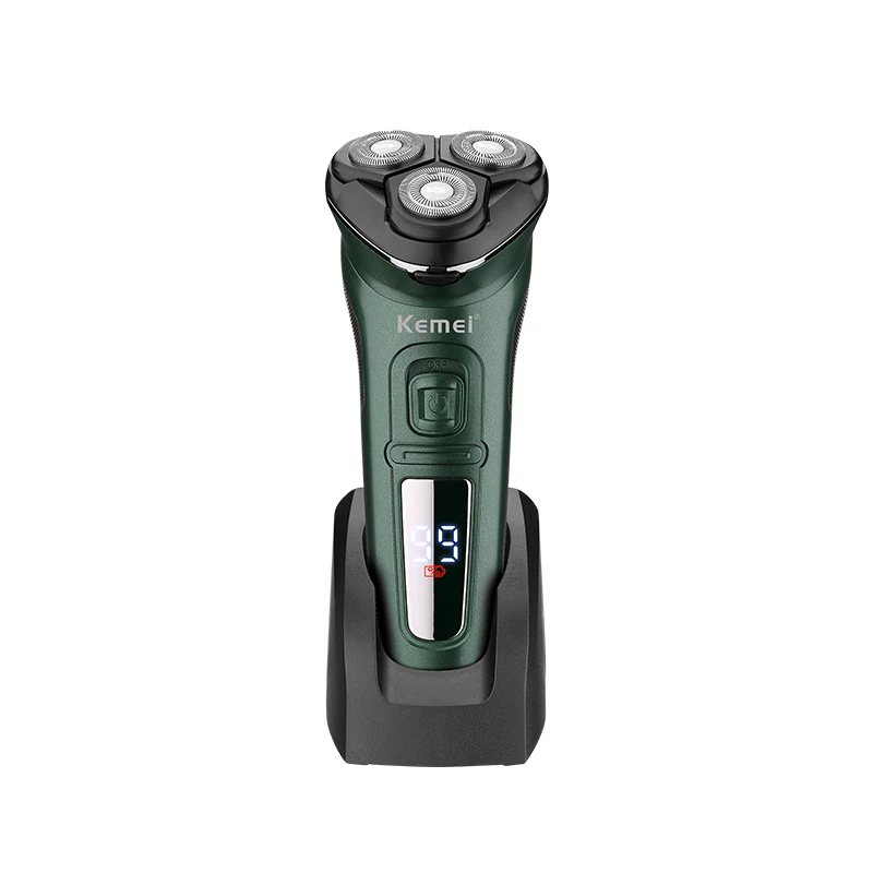Kemei Km-2805 Водонепроницаемая бритва с Usb-зарядным основанием из нержавеющей стали лезвие для бритья перезаряжаемым цифровым дисплеем электробритва