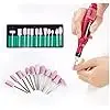 Abrasive polishing tools Mini Nail Drill Electric Drill Bits Nail Art Equipment 2.35 3/32 Pink Head Tool 12pcs Color 30pcs set