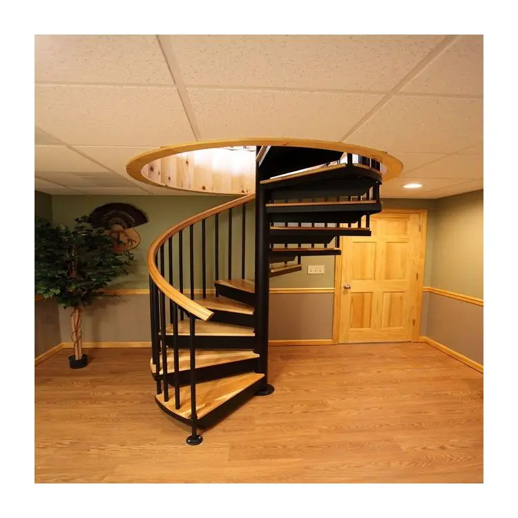 ACE Staircase Modern With Glass Railing Black Hotel Indoor Used Spiral Stairs for Sale