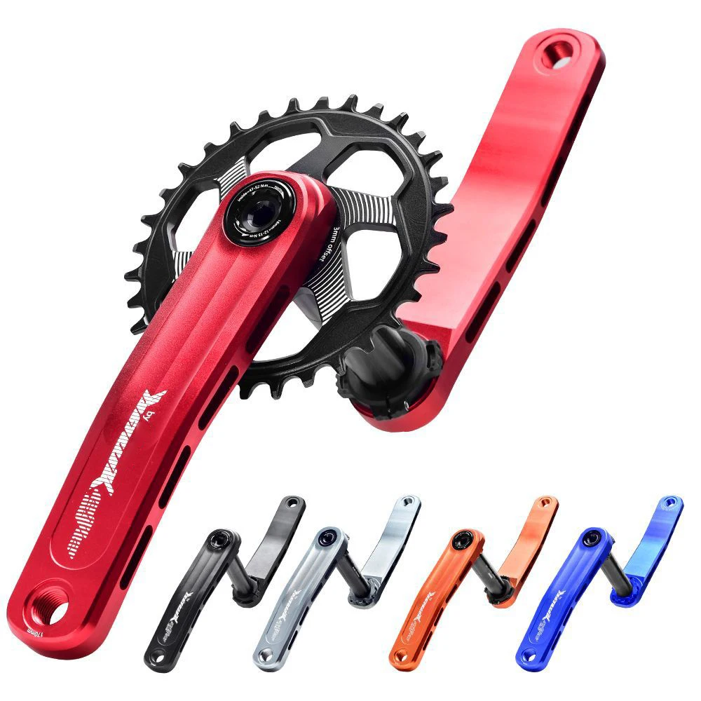 Factory direct sales aluminum alloy MTB bike CNC hollow one crank bicycle crankset modified single disc tooth plate
