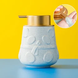 Panda kit Lovely durable ceramic liquid hand sanitizer distributor bottle refillable emulsion bottle for bathroom kitchens