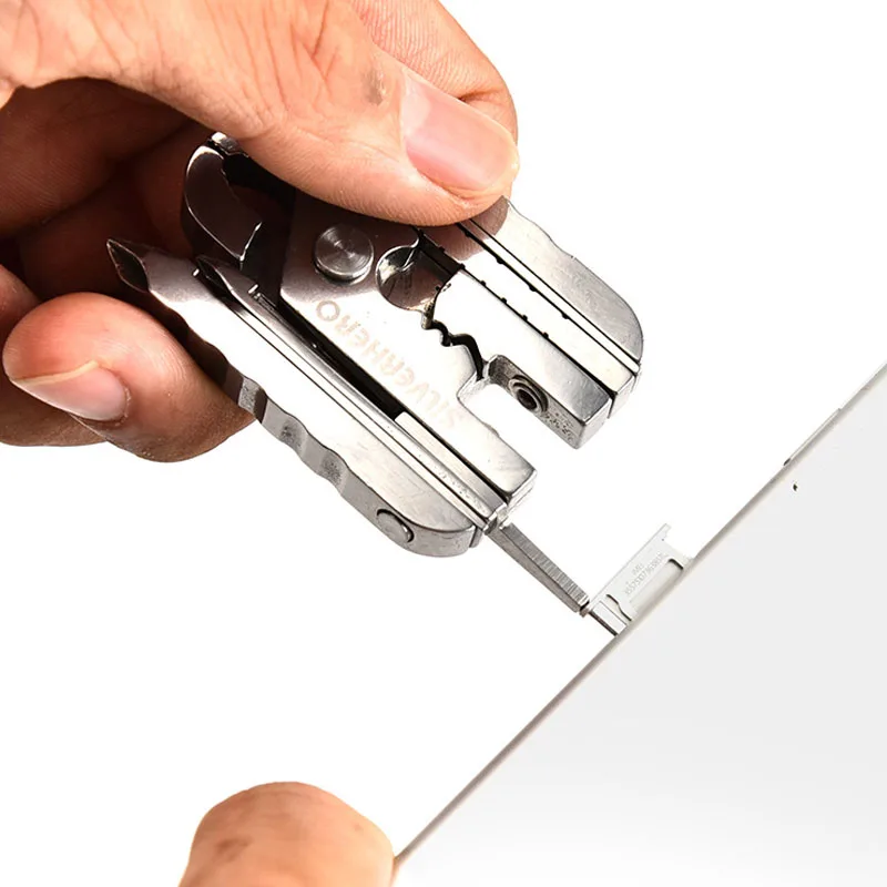 Survival Pocket  Multitool folding  Pocket Tool with screwdriver,knife ,ruler, file for Hiking with bottle opener custom logo