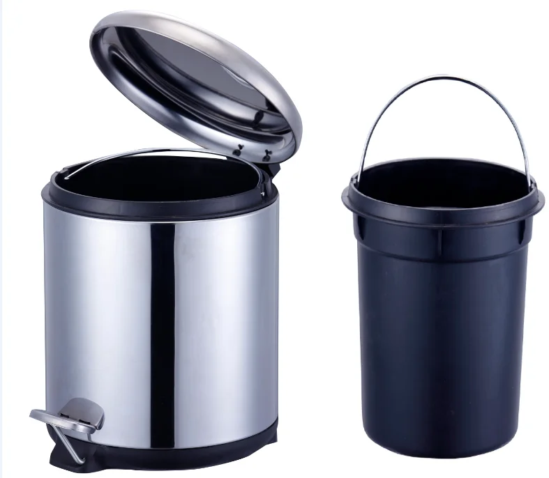 
Waste bin, indoor foot pedal waste bin garbage bin, metal trash can 