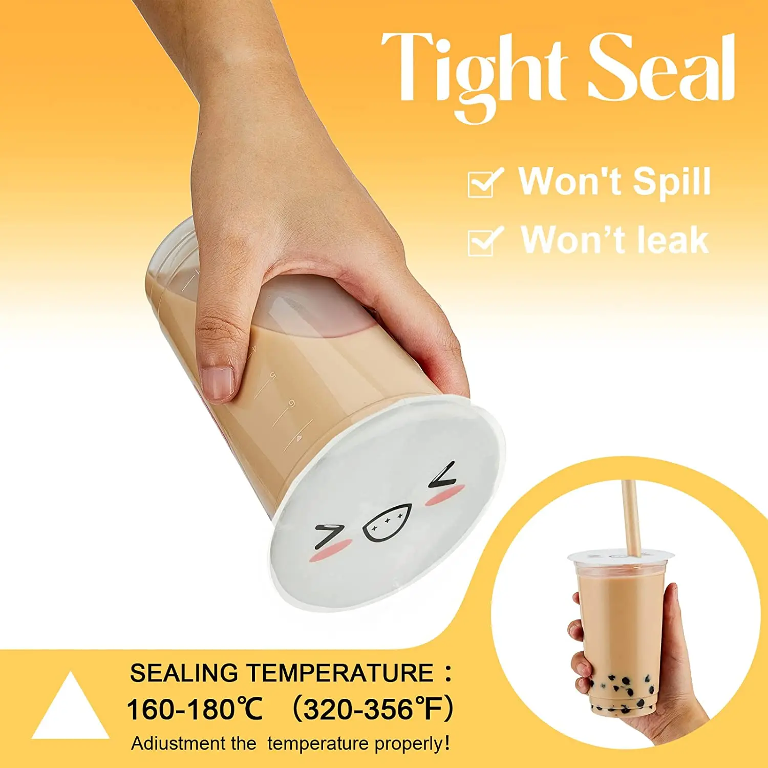 Bubble Tea Boba Cup Sealing Seal Film For 90-105mm PP Cup Sealing Film