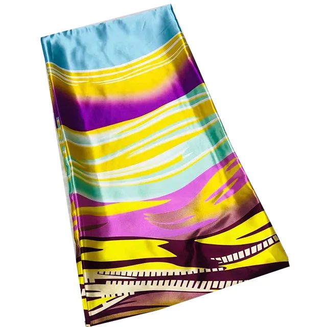 2021 new design African 100% real silk wax prints fabric 5+2 yards for woman clothes  KLS