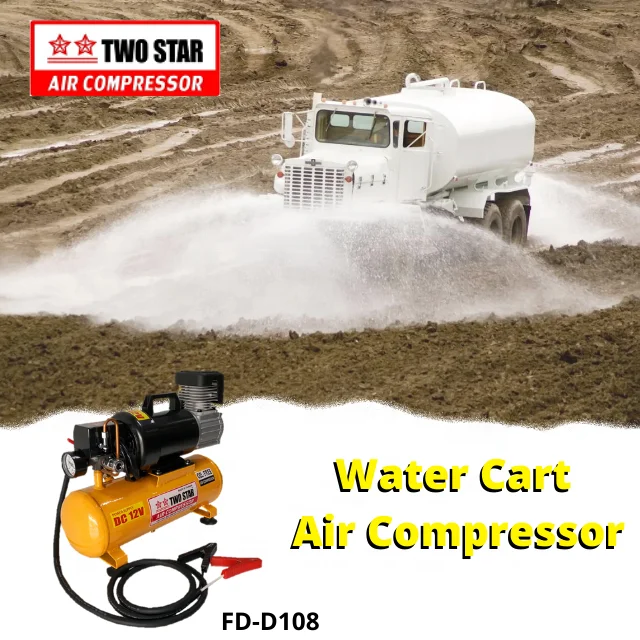 24V High Efficiency Weatherproof Long Duty Cycle DC Oil Free Professional Mobile Air Compressor Machine with 8 liter tank