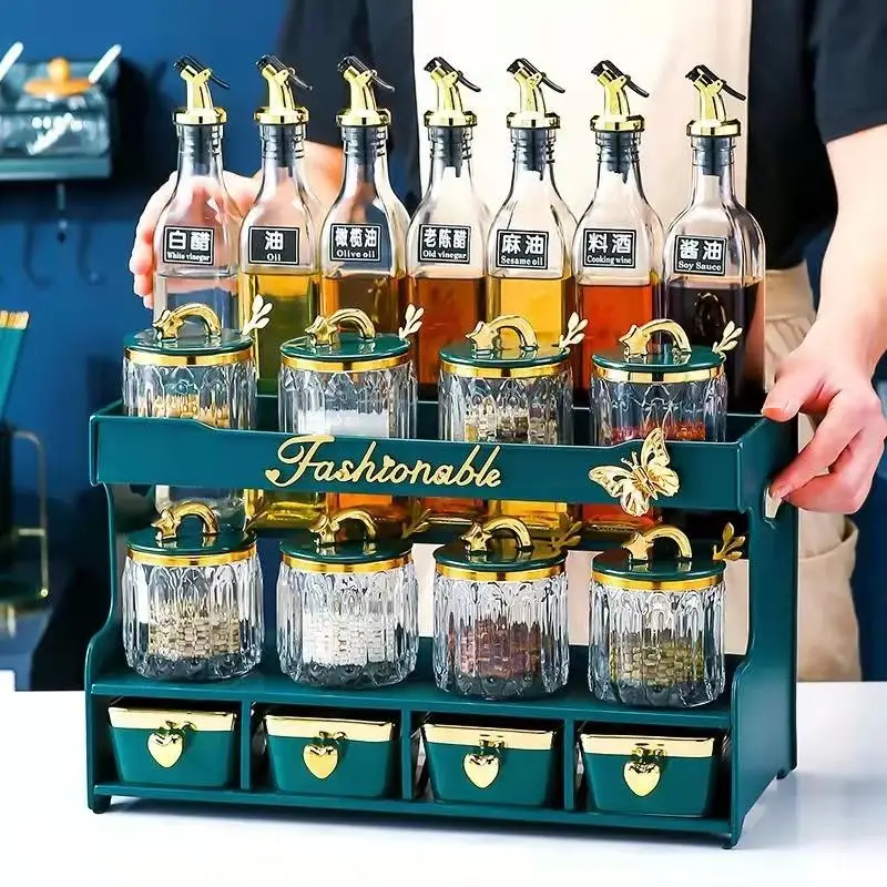 Creative kitchen seasoning box seasoning jar household knife rest combination