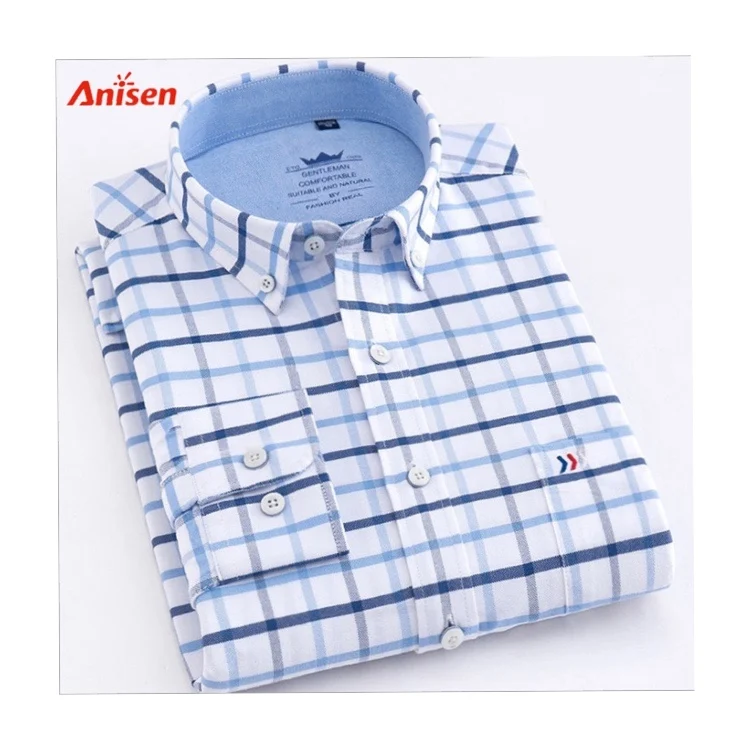 Fashion Outdoor Classic Fleece Casual Long Sleeve Flannel Cotton Custom Plaid Shirts for Men