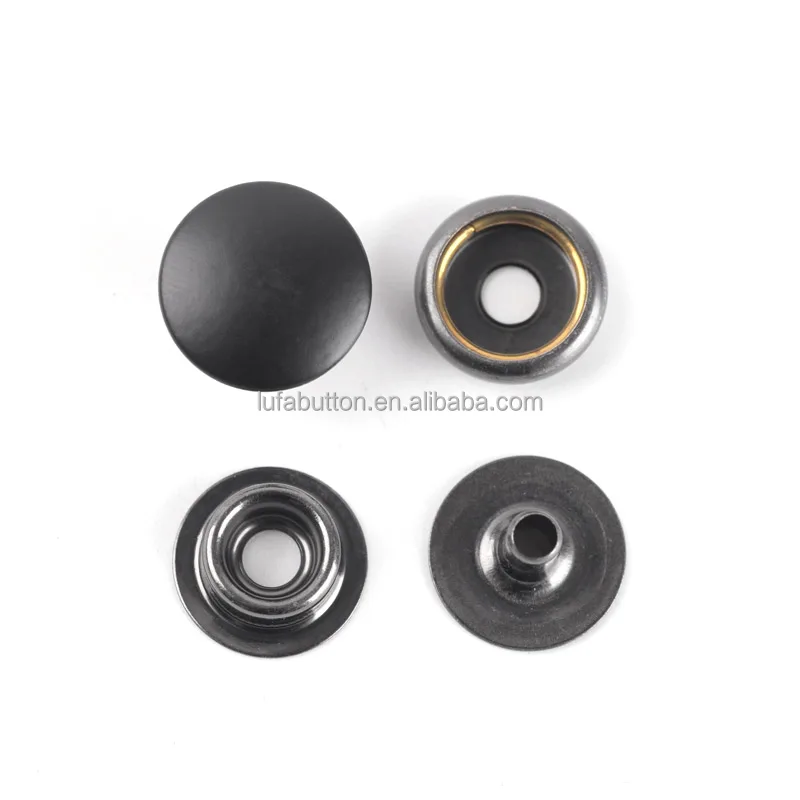 Fastener Black Snap Buttons Stainless Steel Press Stud Button for Marine Boat Canvas Bags Leather Sewing