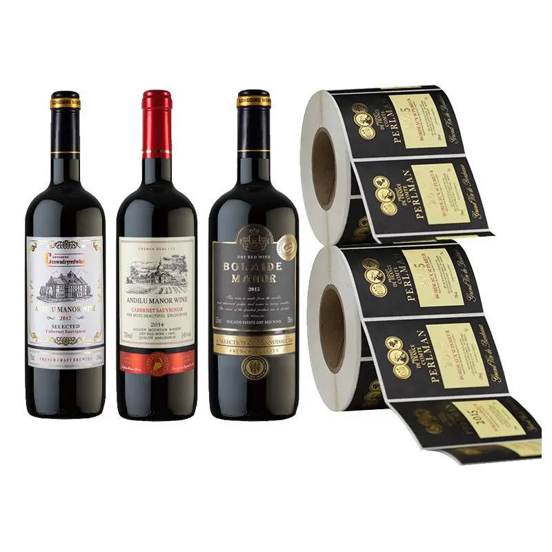 BD PACK голографические наклейки бронзовые этикетки ролл вино наклейки пивные бутылки этикетки Фирменные наклейки