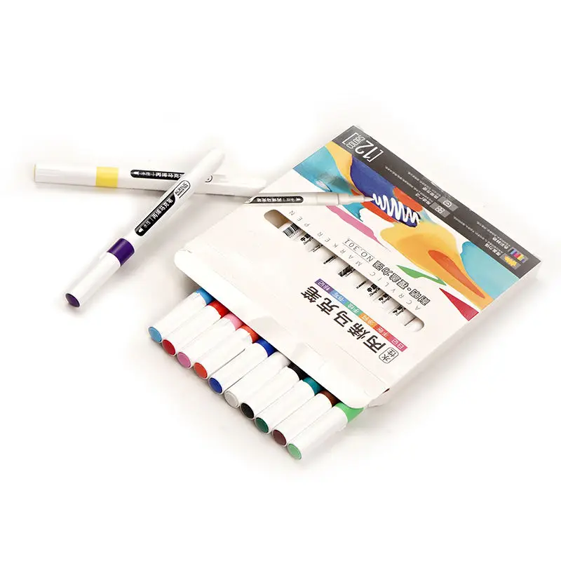 80colors Writing Acrylic Markers Pen Gift Set Art Twin Markers Pen Double Ended Art Dual Tips Acrylic Marker