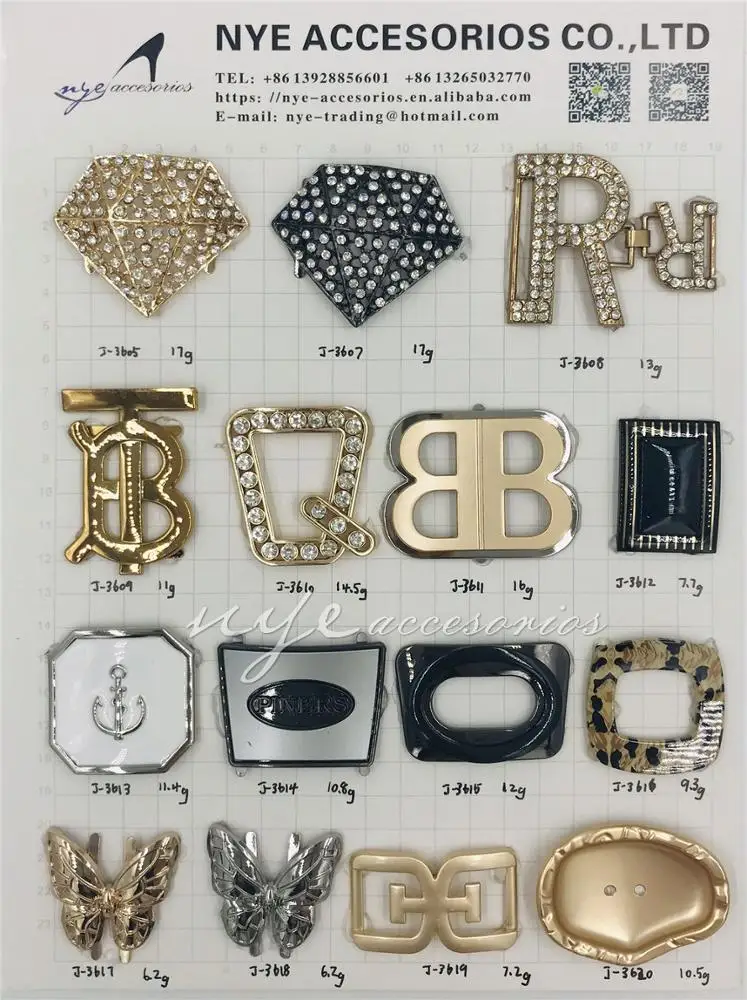 New style women sandals buckle rhinestone buckle gold shinny shoe accessories shoes buckle charm