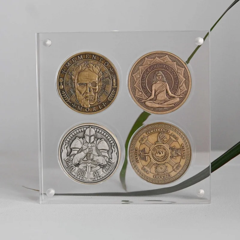 Clear Acrylic Coin Holders With Magnets Customize Acrylic Challenge Coin Display