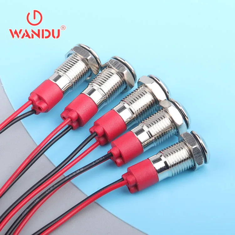 WD08L Series Signal Lamp, Pilot Light, Indicator 8mm Metal Lamp Push Button Switch