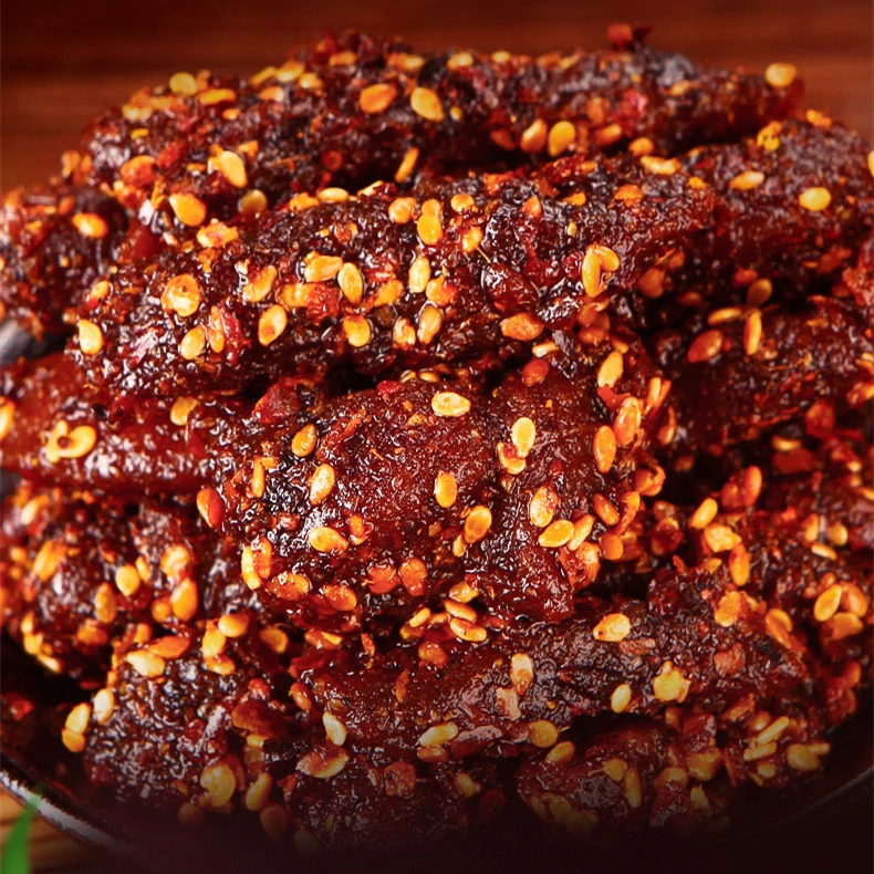 Hot&Spicy  beef jerky barbecue flavor 88g Chinese Wholesale Market Price Beef Jerky Processing Plant Spicy Dried Beef Jerky