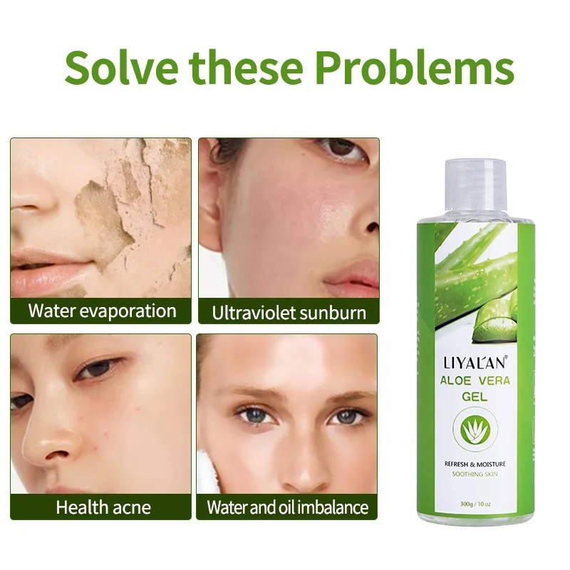 Best Private label Custom Korean 300ml Aloevera Gel Moisturizing Soothing 100% Pure Natural Organic Aloe Vera Gel