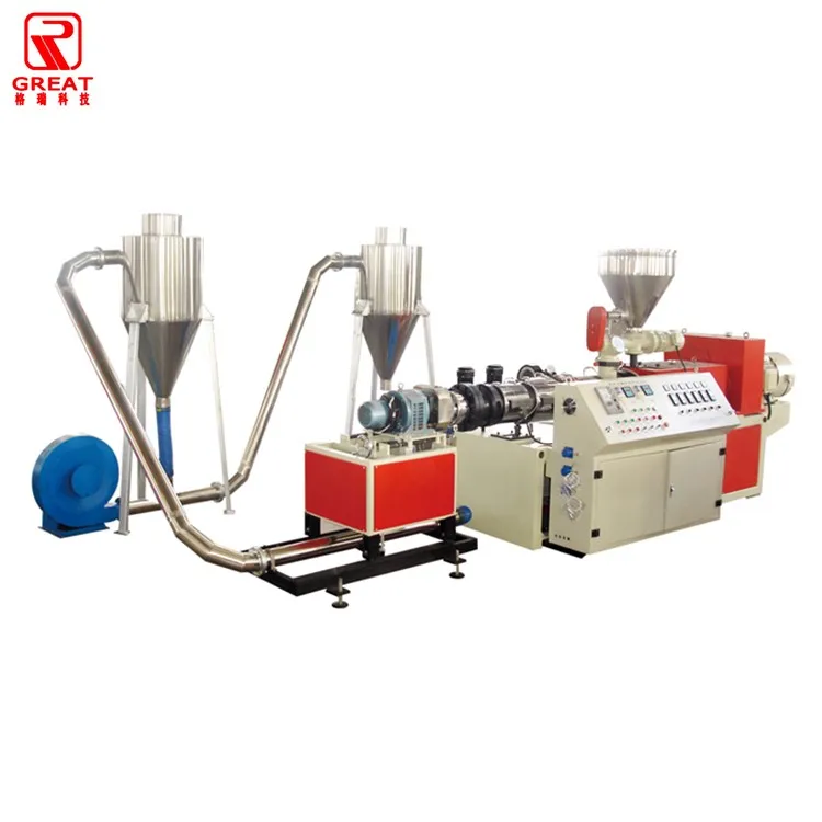 500kg/hour waste film woven bag pelletizing line plastic recycling granulating machine