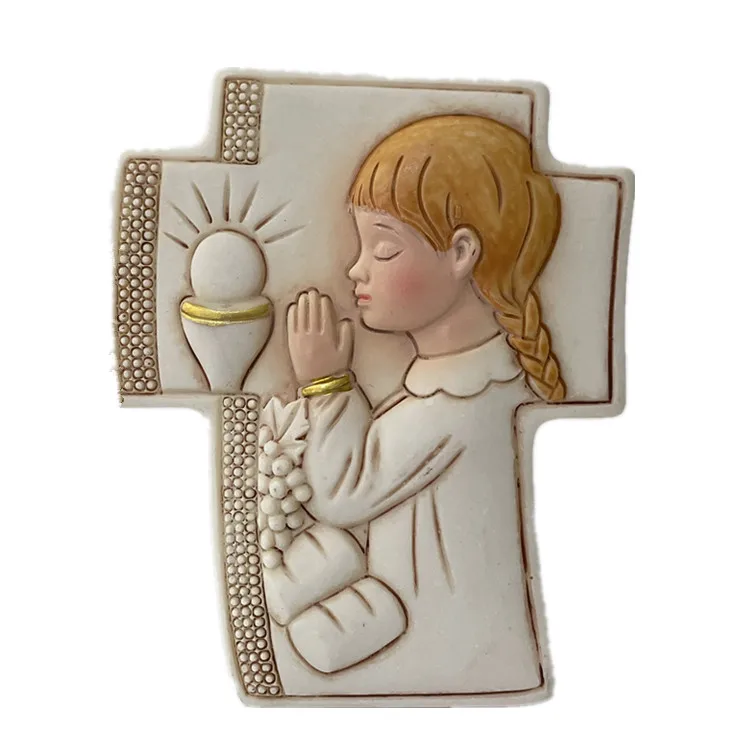 Resin catholic little girl First communion memorial party resin ornaments decor