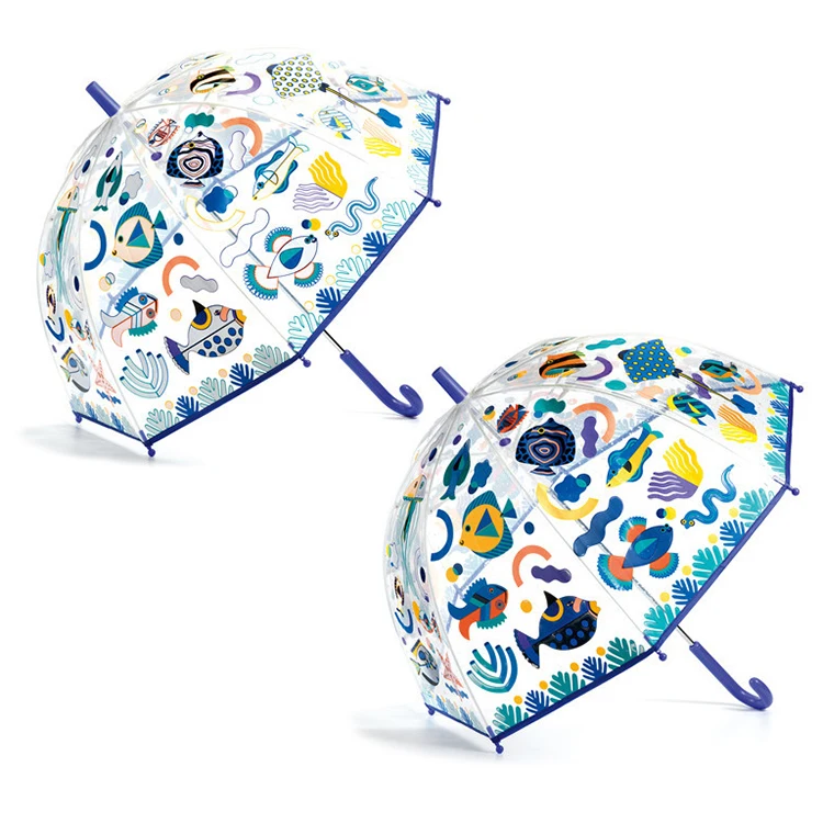 New product promotion can be customized fashion with printed elements of water colour change kids pvc umbrella