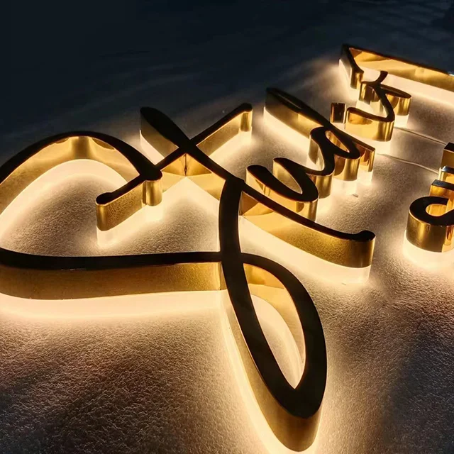 Manufacturer Custom  3D Sign Logo Board LED Buchstaben Business Sign Outdoor LED Store front Sign